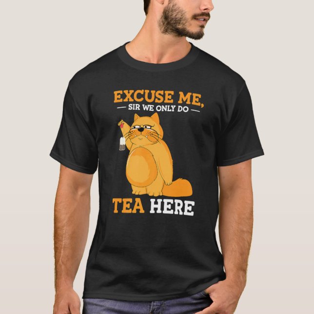 T-shirt Chat Fluffy Cranky Pour Thé (Devant)