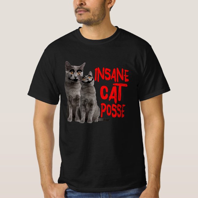 T-shirt Chat fou Posse Cirque Chat Choquant Hilarious Nau (Devant)