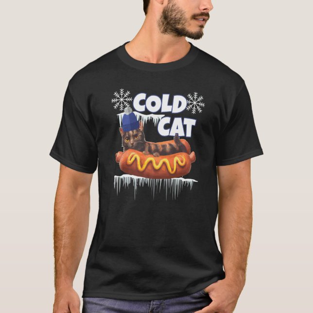 T-shirt Chat froid d'hiver (Devant)