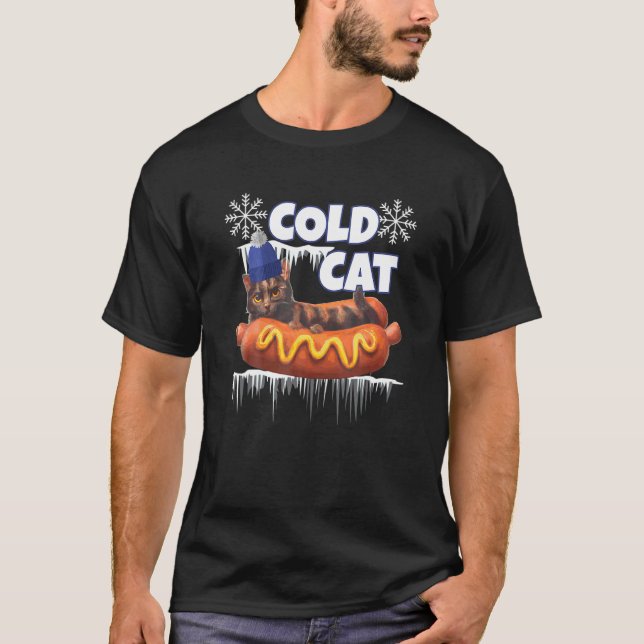T-shirt Chat froid d'hiver (Devant)