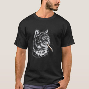 T-shirt Chat fumant cigare cigarette, fumeur drôle hipster