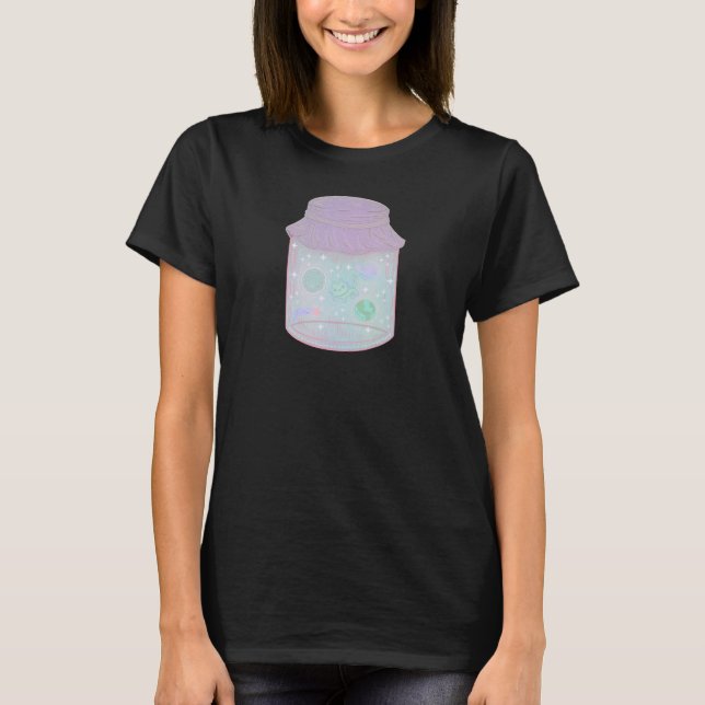 T-shirt Chat Galaxie dans un Pot | L'Art du Chat de l'Espa (Devant)