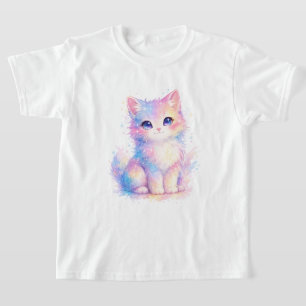 T-shirt chat galaxie pastel mignon