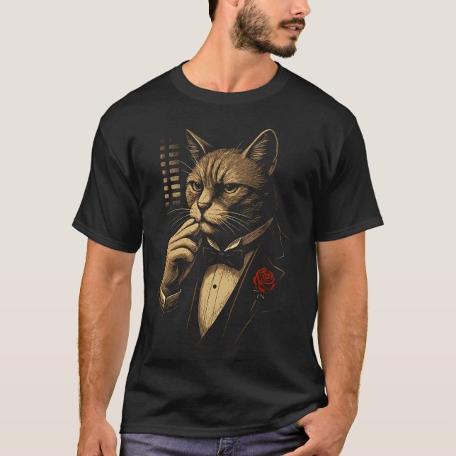 T-shirt Chat gangster Don Vito Catleone (Devant)