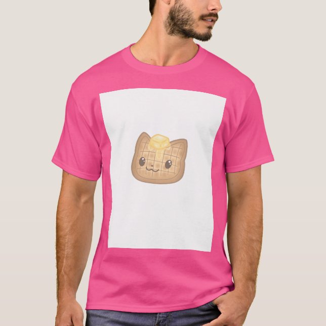 T-shirt Chat gaufre Kawaii (Singulaire) (Devant)