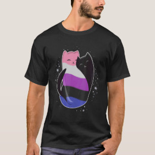 T-shirt Chat genderfluid Drapeau de fierté LGBT Nonbinaire