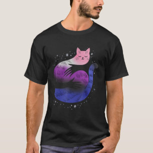T-shirt Chat genre fluide câlin drapeau de fierté LGBT non