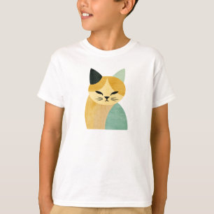 T-shirt Chat géométrique minimaliste scandinave moderne