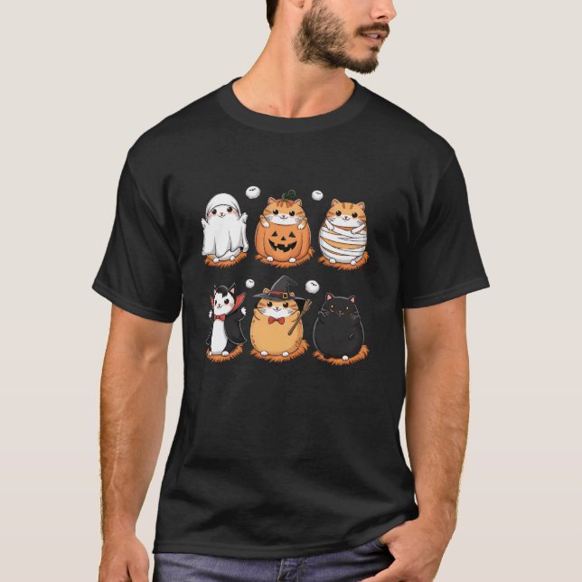 T-shirt Chat Ghost Witch Boo Jee Vampire maman Citrouille  (Devant)