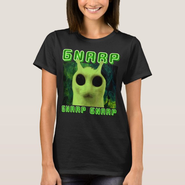 T-shirt Chat Gnarp Gnarp Mème Alien Drôle Chat Mème Brainr (Devant)
