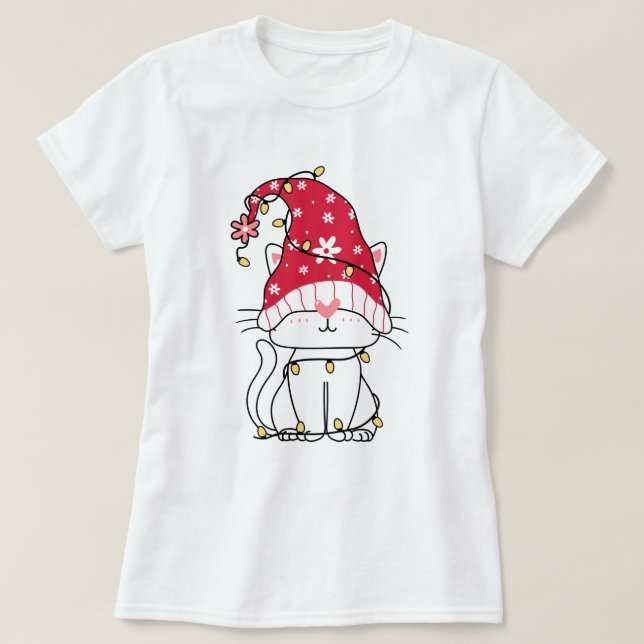 T-shirt chat gnome mignon (Design devant)
