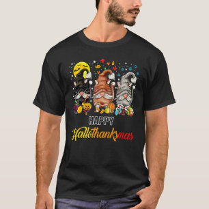 T-shirt Chat Gnomes de Hallothanksmas heureux Chat