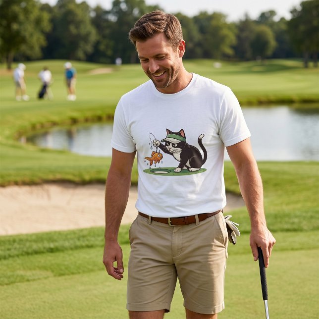 T-shirt Chat golfeur drôle Pêche Aléa d'eau (Créateur téléchargé)
