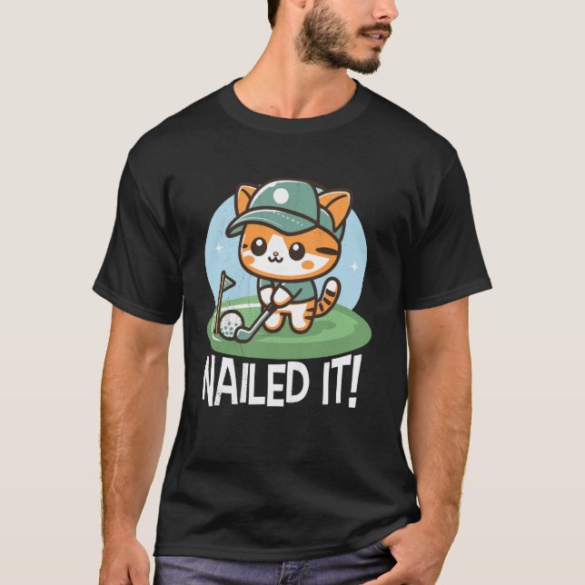 T-shirt Chat golfeur. Réussi ! (Devant)