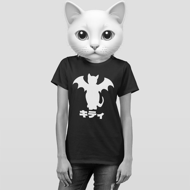 T-SHIRT CHAT GOTH KITTY CHAT CHEMISE JAPONAISE (GOTH BAT CAT)
