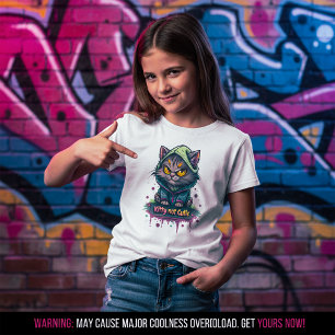 T-shirt Chat Graffiti Méchant Kitty Not Cutie