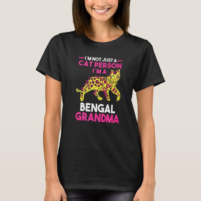 T-shirt Chat Grand-mère Bengale Grand-mère (Devant)
