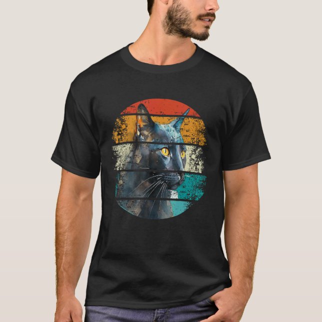 T-shirt Chat  Graphique Cool Chat  Chat Noir (Devant)