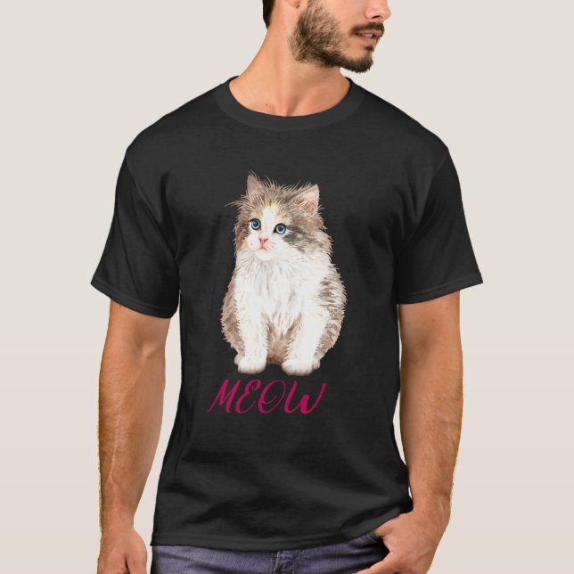 T-shirt Chat graphique Meow Cute Chat (Devant)
