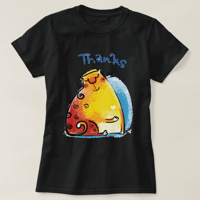 T-shirt Chat gras doux (Design devant)