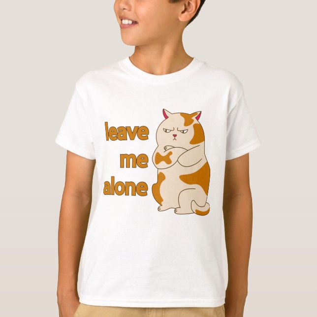 T-Shirt chat gras lunatique laisse-moi tranquille (Devant)