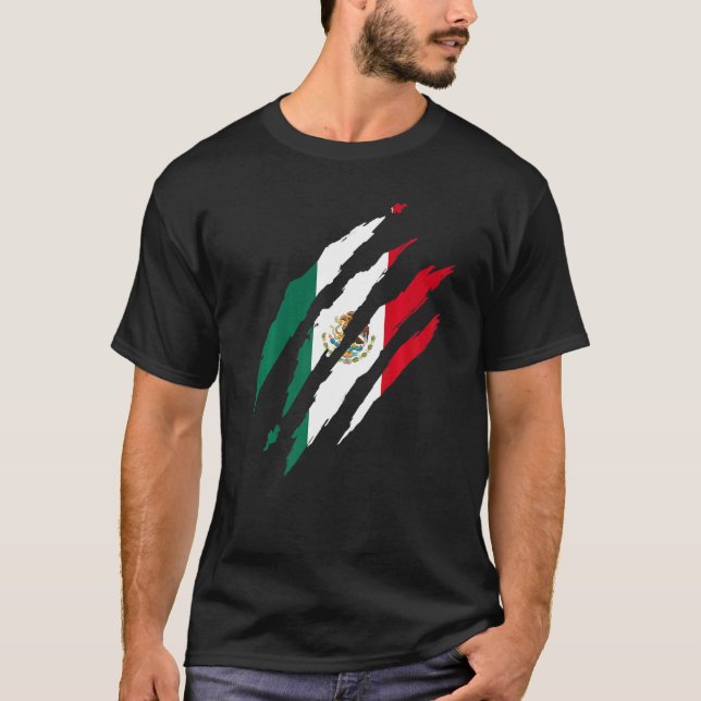 T-shirt Chat griffe drapeau Mexique drapeau Mexique (Devant)