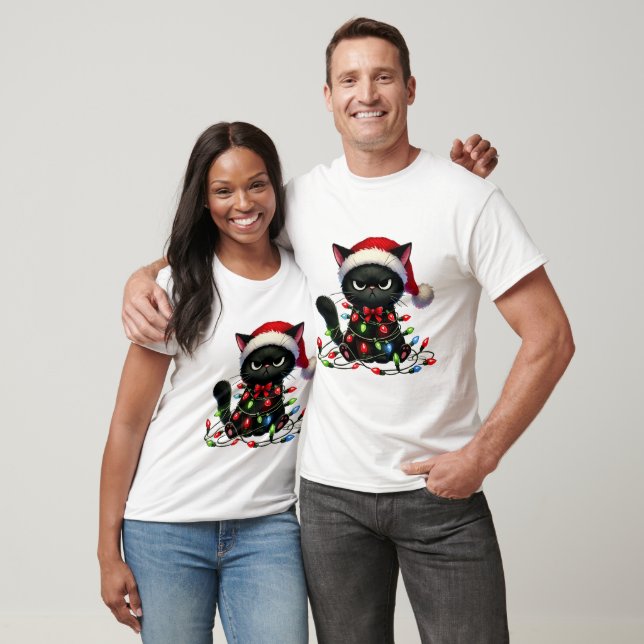 T-shirt Chat grincheux de Noël  (Unisexe)