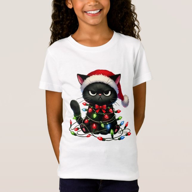 T-Shirt Chat grincheux de Noël (Devant)