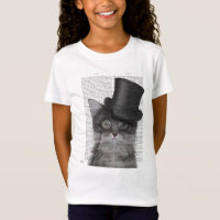 Chat gris avec chapeau supérieur