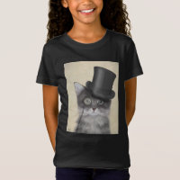 Chat gris avec chapeau supérieur