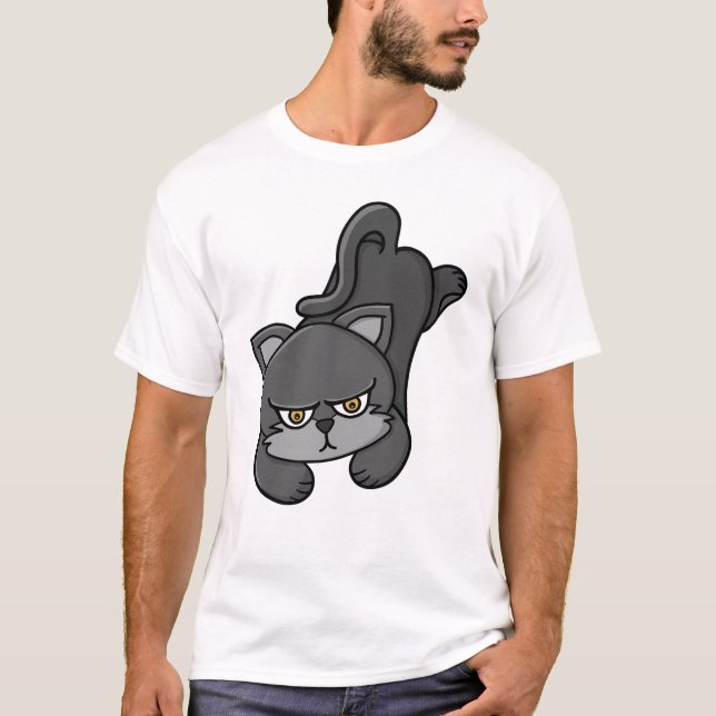 T-shirt Chat Gris Grognon (Devant)