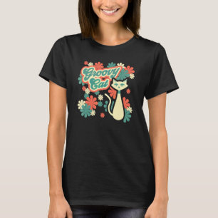 T-shirt Chat Groovy Cool Funky Psychédélique Rétro Vintage