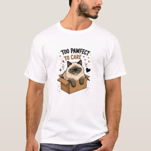 T-shirt Chat Grumpy Drôle dans une Boîte Trop Parfait pour