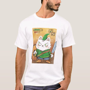 T-Shirt Chat Guerrier Médiéval Drôle Desi