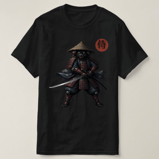 T-shirt Chat Guerrier Samouraï (Design devant)