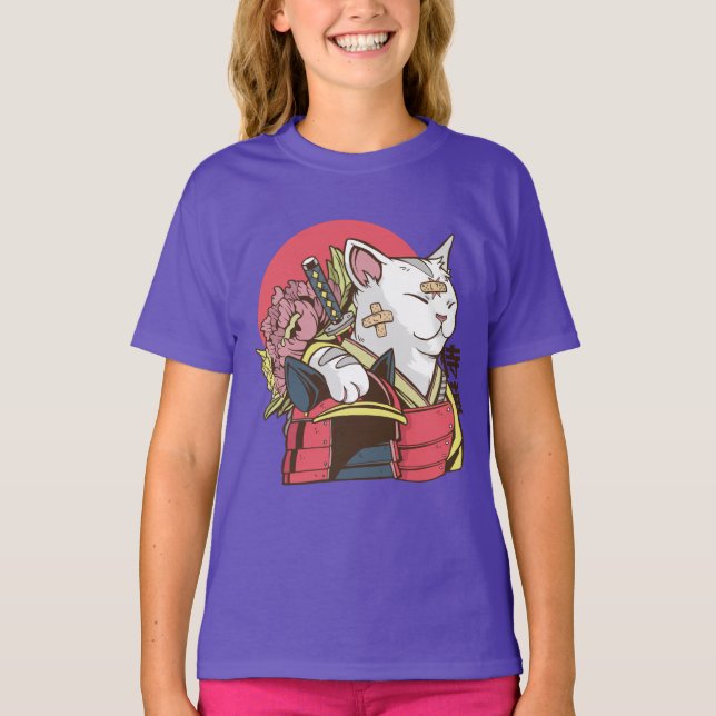 T-shirt Chat Guerrier Samouraï (Devant)