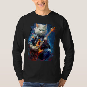 T-shirt Chat Guitareux British Shorthair Guitare Rock