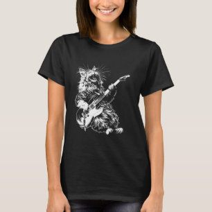 T-shirt Chat Guitariste Guitare - Forêt de Sibérie Papa Ma
