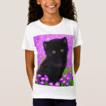 T-Shirt Chat Gustav Klimt<br><div class="desc">T-shirt avec un chat Gustav Klimt ! Ce chaton moelleux se trouve dans un champ vert de fleurs violettes. Un cadeau parfait pour les amateurs d'art amoureux des chats et autrichiens !</div>