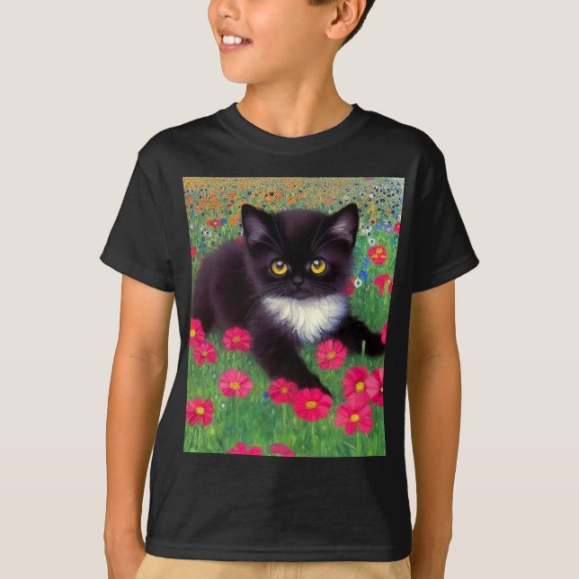 T-shirt Chat Gustav Klimt Tuxedo (Devant)