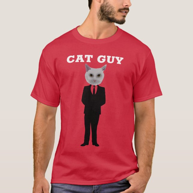T-SHIRT CHAT GUY (CHAT PORTANT UN CHAMP D'AFFAIRES) T-SHIR (Devant)