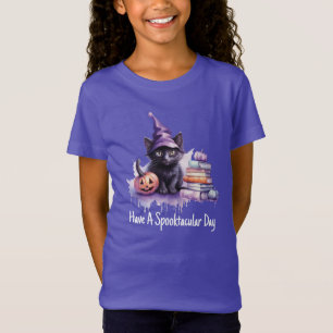 T-Shirt Chat Halloween avec livres