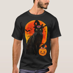 T-shirt Chat Halloween Bombay Jack-o'-lantern Citrouille