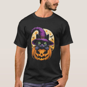T-shirt Chat Halloween Citrouille Chat Noir Épouvantable C
