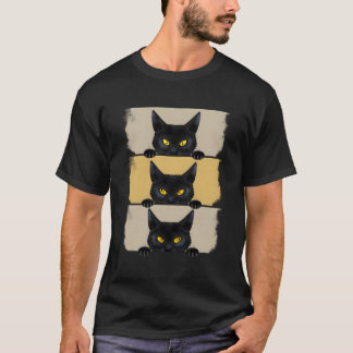 T-shirt Chat Halloween Gris Noir Kitten Chat Maman