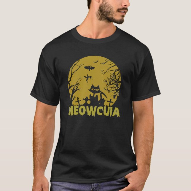 T-shirt Chat Halloween Meowcuia (Devant)