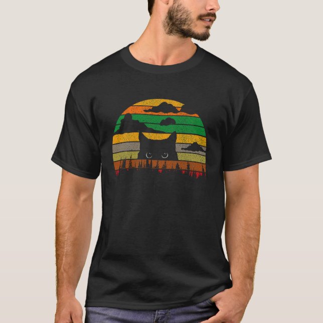 T-shirt Chat Halloween Rétro Vintage (Devant)