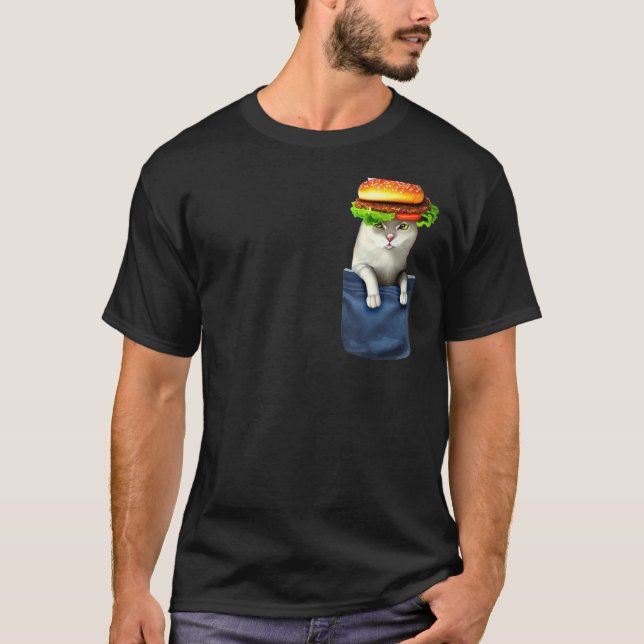 T-shirt Chat Hamburger  Burger Chat  Purr Meow Cat  1 (Devant)