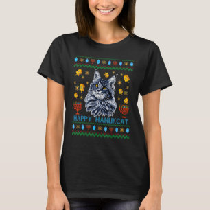 T-shirt Chat Hanukcat Joyeux Sweater de Hanukkah Moche