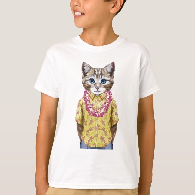 T-shirt Chat hawaïen de Kitty (Devant)